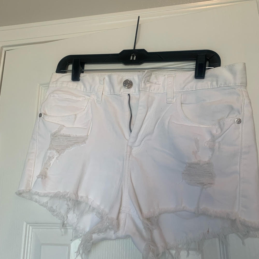 Express white jean shorts